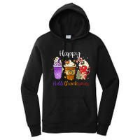 Happy Hallothanksmas Coffee Latte Halloween Thanksgiving Women's Pullover Hoodie