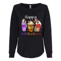 Happy Hallothanksmas Coffee Latte Halloween Thanksgiving Womens California Wash Sweatshirt