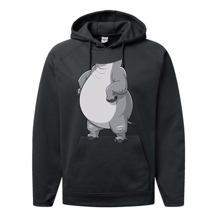 Hippo Hippopotamus Costume Gift Performance Fleece Hoodie