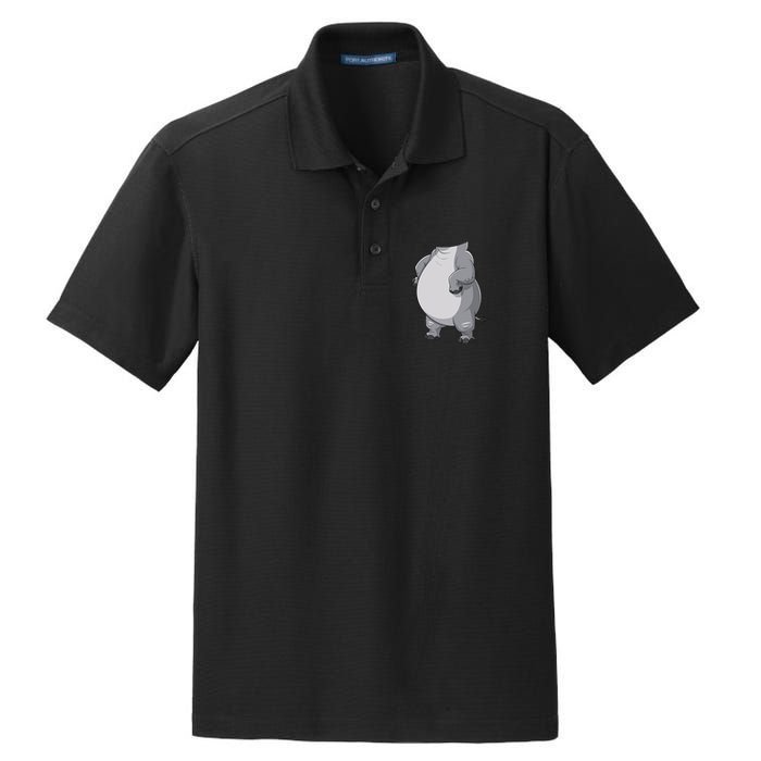 Hippo Hippopotamus Costume Gift Dry Zone Grid Polo