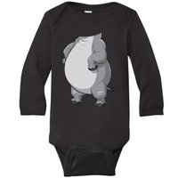 Hippo Hippopotamus Costume Gift Baby Long Sleeve Bodysuit