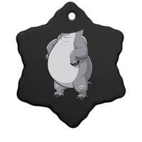 Hippo Hippopotamus Costume Gift Ceramic Star Ornament