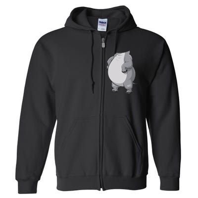 Hippo Hippopotamus Costume Gift Full Zip Hoodie