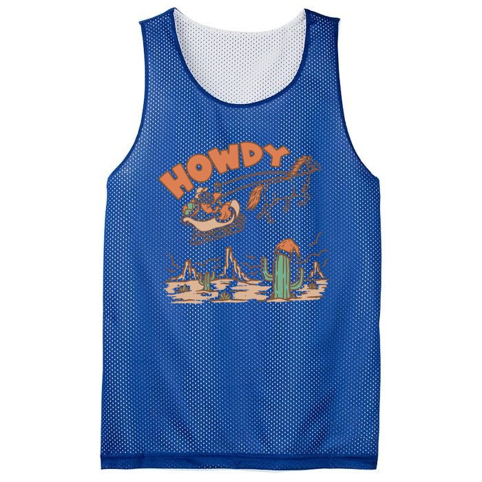 Howdy Holiday Cow Santa Christmas Western Vintage Gift Mesh Reversible Basketball Jersey Tank