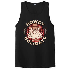 Howdy Holidays Cow Santa Christmas West Lifestyle Funny Gift PosiCharge Competitor Tank