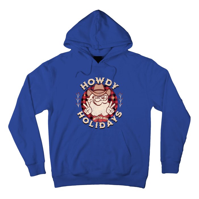 Howdy Holidays Cow Santa Christmas West Lifestyle Funny Gift Hoodie