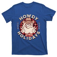 Howdy Holidays Cow Santa Christmas West Lifestyle Funny Gift T-Shirt