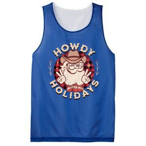 Howdy Holidays Cow Santa Christmas West Lifestyle Funny Gift Mesh Reversible Basketball Jersey Tank