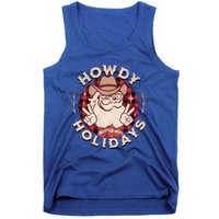 Howdy Holidays Cow Santa Christmas West Lifestyle Funny Gift Tank Top