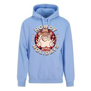 Howdy Holidays Cow Santa Christmas West Lifestyle Funny Gift Unisex Surf Hoodie