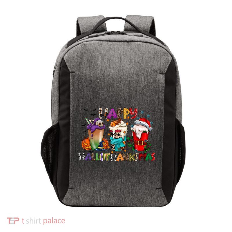 Happy Hallothanksmas Coffee Holiday Season Vector Backpack