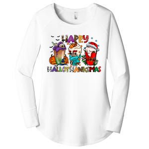 Happy Hallothanksmas Coffee Holiday Season Women's Perfect Tri Tunic Long Sleeve Shirt