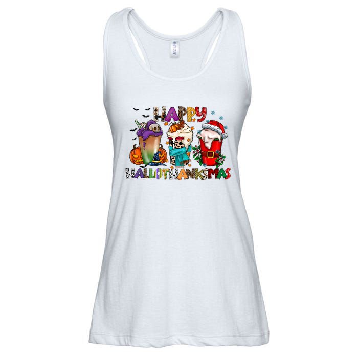 Happy Hallothanksmas Coffee Holiday Season Ladies Essential Flowy Tank