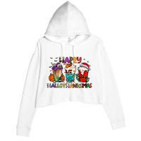 Happy Hallothanksmas Coffee Holiday Season Crop Fleece Hoodie