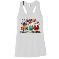 Happy Hallothanksmas Coffee Holiday Season Women's Racerback Tank