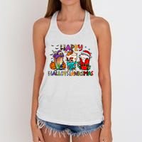 Happy Hallothanksmas Coffee Holiday Season Women's Knotted Racerback Tank