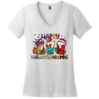 Happy Hallothanksmas Coffee Holiday Season Women's V-Neck T-Shirt