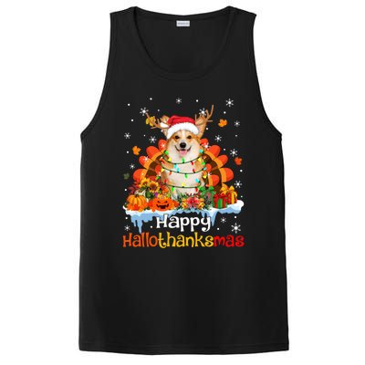 Happy Hallothanksmas Corgi Dog Halloween Thanksgiving Xmas Gift PosiCharge Competitor Tank