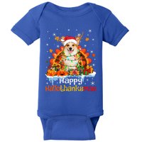 Happy Hallothanksmas Corgi Dog Halloween Thanksgiving Xmas Gift Baby Bodysuit