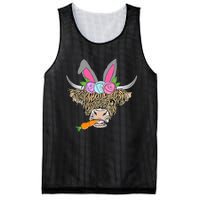 Heifer Highland Cow With Bunny Ears Carrot Egg Happy Easter Mesh Reversible Basketball Jersey Tank