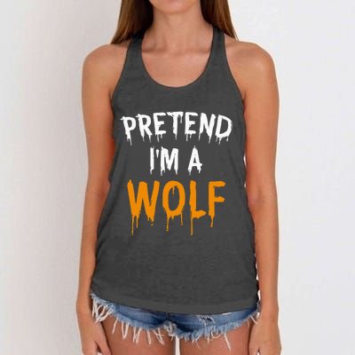 Hilarious Halloween Costume Idea Pretend I'm a Wolf Women's Knotted Racerback Tank