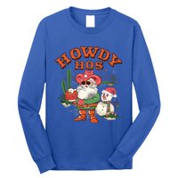 Howdy Hos Cow Santa Christmas Western Vintage Great Gift Long Sleeve Shirt