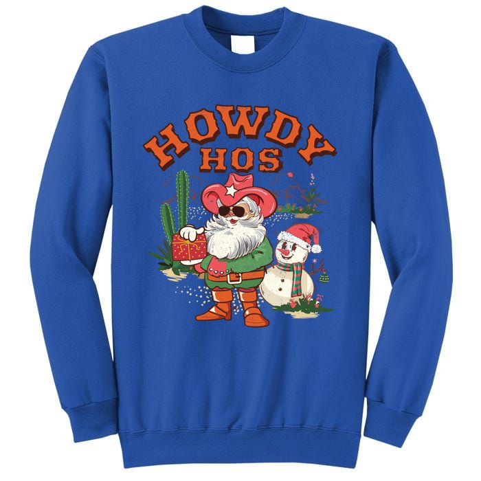 Howdy Hos Cow Santa Christmas Western Vintage Great Gift Sweatshirt