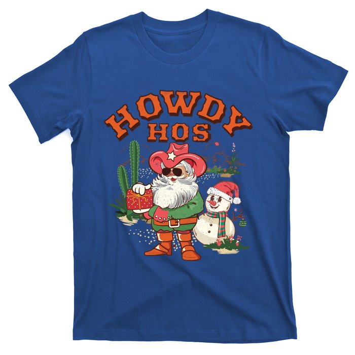 Howdy Hos Cow Santa Christmas Western Vintage Great Gift T-Shirt