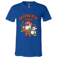 Howdy Hos Cow Santa Christmas Western Vintage Great Gift V-Neck T-Shirt