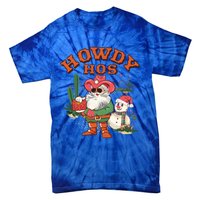 Howdy Hos Cow Santa Christmas Western Vintage Great Gift Tie-Dye T-Shirt