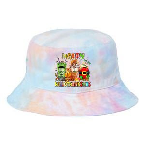 Happy Hallothanksmas Coffee Latte Halloween Thanksgiving Tie Dye Newport Bucket Hat