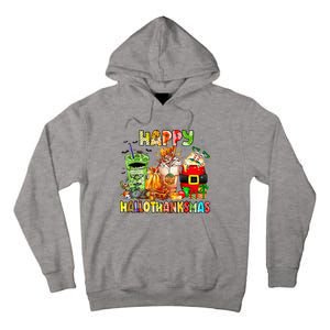 Happy Hallothanksmas Coffee Latte Halloween Thanksgiving Tall Hoodie