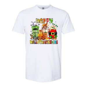 Happy Hallothanksmas Coffee Latte Halloween Thanksgiving Softstyle CVC T-Shirt