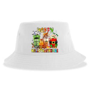 Happy Hallothanksmas Coffee Latte Halloween Thanksgiving Sustainable Bucket Hat