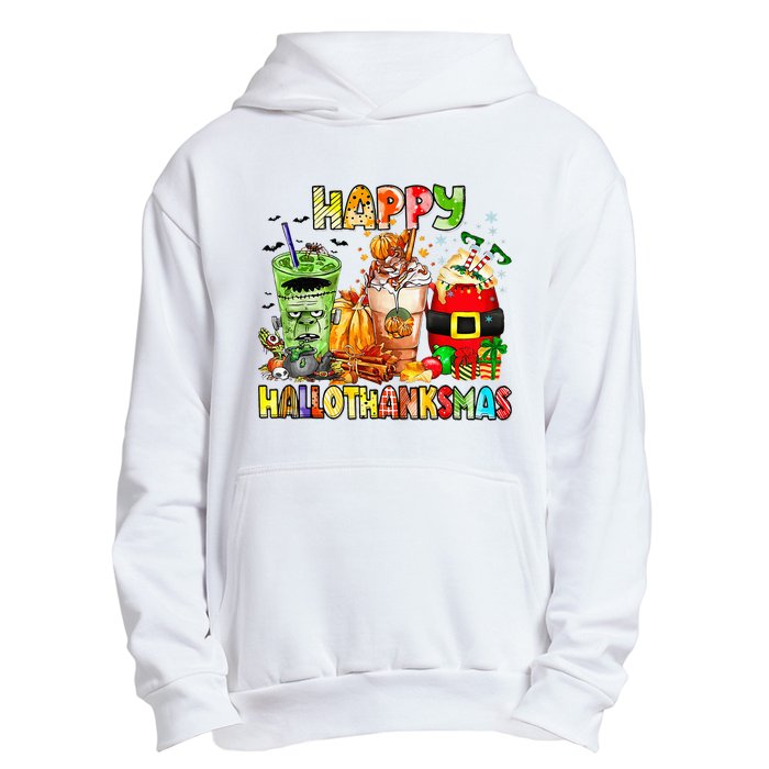 Happy Hallothanksmas Coffee Latte Halloween Thanksgiving Urban Pullover Hoodie