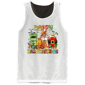 Happy Hallothanksmas Coffee Latte Halloween Thanksgiving Mesh Reversible Basketball Jersey Tank