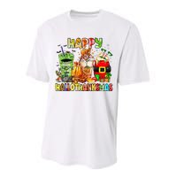 Happy Hallothanksmas Coffee Latte Halloween Thanksgiving Performance Sprint T-Shirt