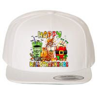 Happy Hallothanksmas Coffee Latte Halloween Thanksgiving Wool Snapback Cap