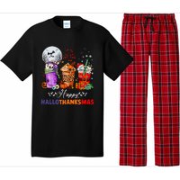 Happy Hallothanksmas Coffee Latte Halloween Thanksgiving Pajama Set