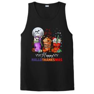 Happy Hallothanksmas Coffee Latte Halloween Thanksgiving PosiCharge Competitor Tank