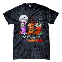 Happy Hallothanksmas Coffee Latte Halloween Thanksgiving Tie-Dye T-Shirt