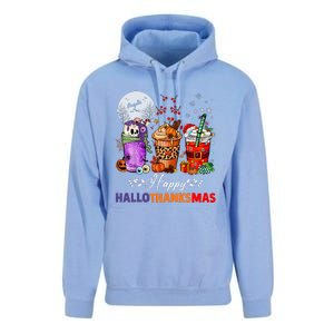 Happy Hallothanksmas Coffee Latte Halloween Thanksgiving Unisex Surf Hoodie