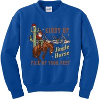 Howdy Hos Cow Santa Christmas Western Vintage Meaningful Gift Kids Sweatshirt