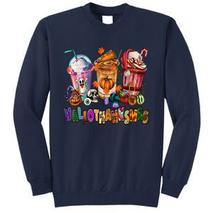 Happy Hallothanksmas Coffee Latte Halloween Thanksgiving Tall Sweatshirt