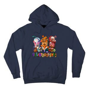 Happy Hallothanksmas Coffee Latte Halloween Thanksgiving Tall Hoodie