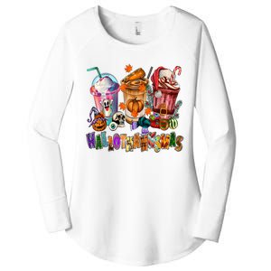 Happy Hallothanksmas Coffee Latte Halloween Thanksgiving Women's Perfect Tri Tunic Long Sleeve Shirt