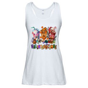 Happy Hallothanksmas Coffee Latte Halloween Thanksgiving Ladies Essential Flowy Tank