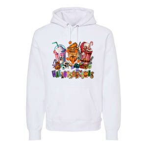 Happy Hallothanksmas Coffee Latte Halloween Thanksgiving Premium Hoodie