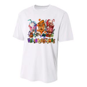 Happy Hallothanksmas Coffee Latte Halloween Thanksgiving Performance Sprint T-Shirt