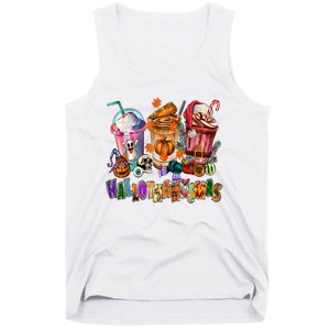 Happy Hallothanksmas Coffee Latte Halloween Thanksgiving Tank Top